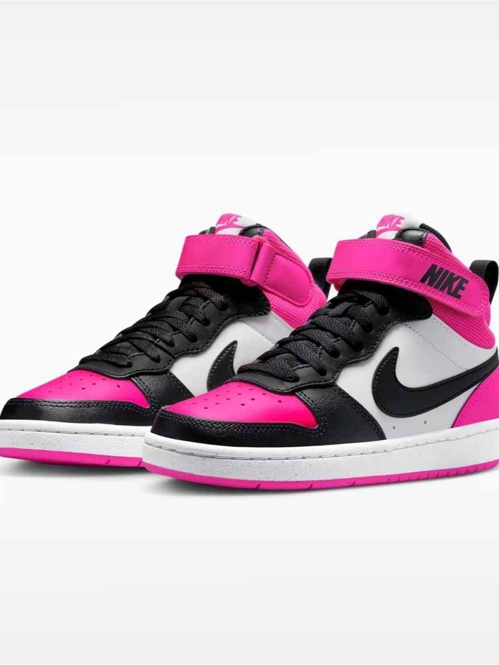 Nike Kids' High-Top Sneakers in Pink/Black/White